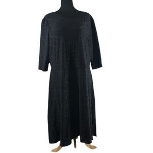 Joseph Ribkoff dress knee length Aline abstract dark blue wedding career sz 18